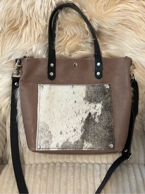 Jill’s Homestead Leather and Cowhide Shorty Tote